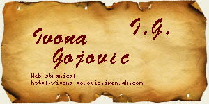 Ivona Gojović vizit kartica